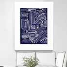 Centric - Navy - 5 by Lori Dubois on GIANT ART - blue linear artistes du québec