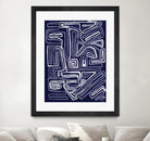 Centric - Navy - 5 by Lori Dubois on GIANT ART - blue linear artistes du québec
