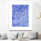 Centric - Cobalt-20 by Lori Dubois on GIANT ART - blue linear ton sur ton