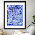 Centric - Cobalt-20 by Lori Dubois on GIANT ART - blue linear ton sur ton