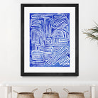 Centric - Cobalt-20 by Lori Dubois on GIANT ART - blue linear ton sur ton