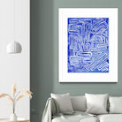 Centric - Cobalt-20 by Lori Dubois on GIANT ART - blue linear ton sur ton