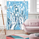 Vine and Dove - Shadow -27 by Lori Dubois on GIANT ART - blue linear grass