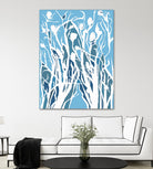 Vine and Dove - Shadow -27 by Lori Dubois on GIANT ART - blue linear grass