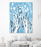 Vine and Dove - Shadow -27 by Lori Dubois on GIANT ART - blue linear grass