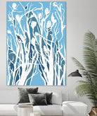 Vine and Dove - Shadow -27 by Lori Dubois on GIANT ART - blue linear grass
