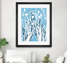 Vine and Dove - Shadow -27 by Lori Dubois on GIANT ART - blue linear grass