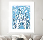 Vine and Dove - Shadow -27 by Lori Dubois on GIANT ART - blue linear grass