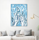 Vine and Dove - Shadow -27 by Lori Dubois on GIANT ART - blue linear grass