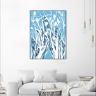 Vine and Dove - Shadow -27 by Lori Dubois on GIANT ART - blue linear grass