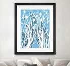 Vine and Dove - Shadow -27 by Lori Dubois on GIANT ART - blue linear grass