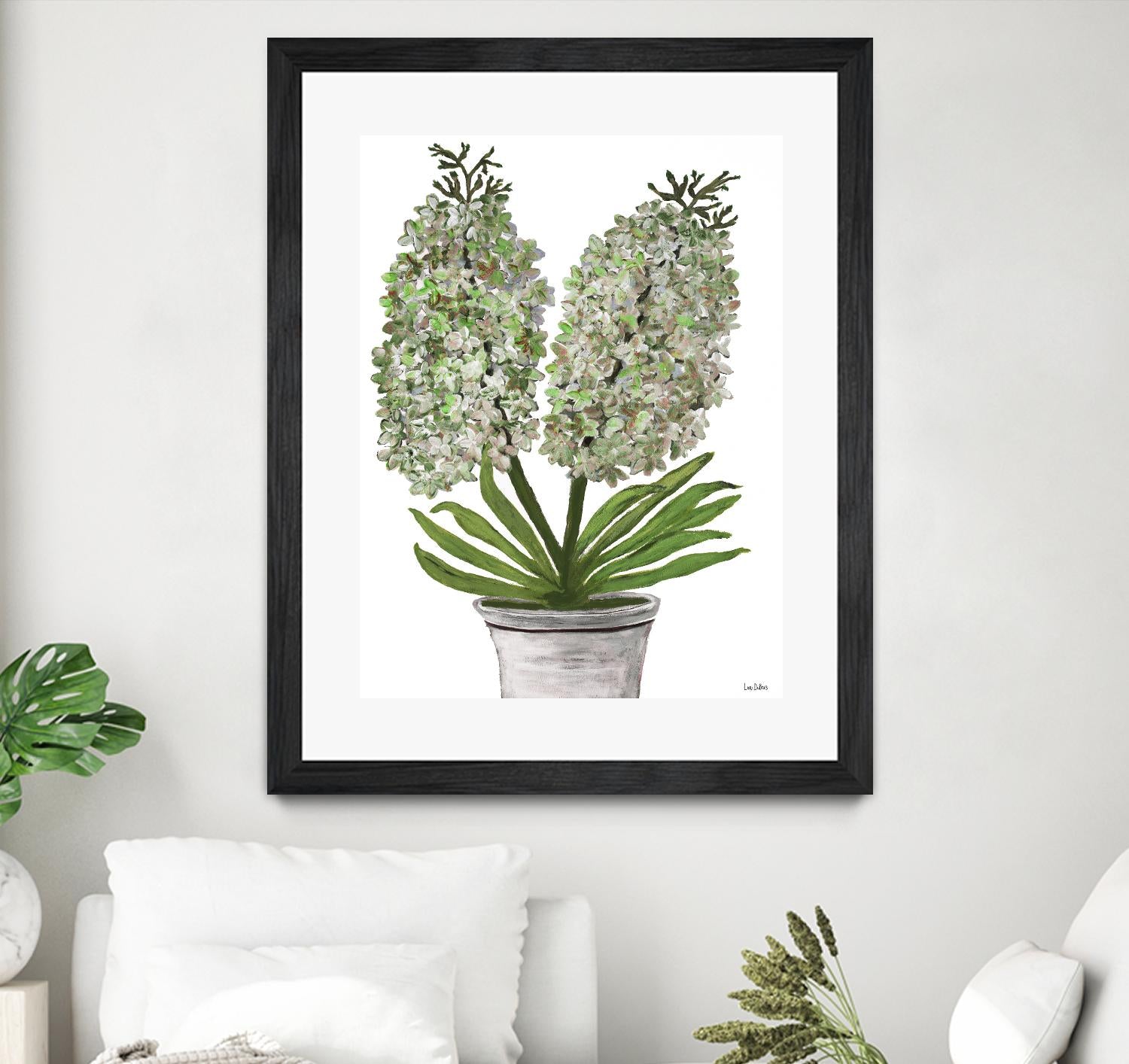 Summer Bloom - Lavender - Blue-11 by Lori Dubois on GIANT ART - green floral pot