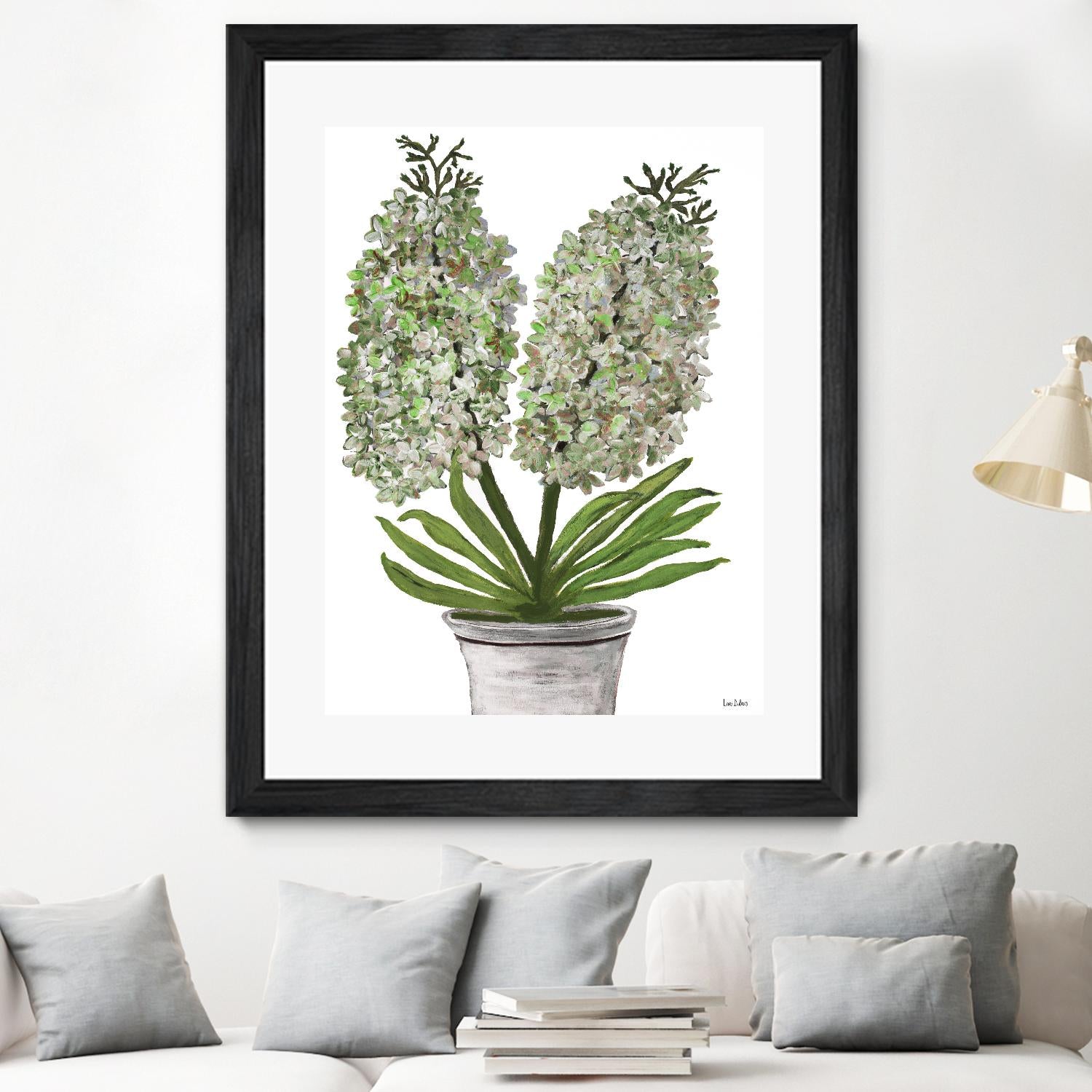 Summer Bloom - Lavender - Blue-11 by Lori Dubois on GIANT ART - green floral pot