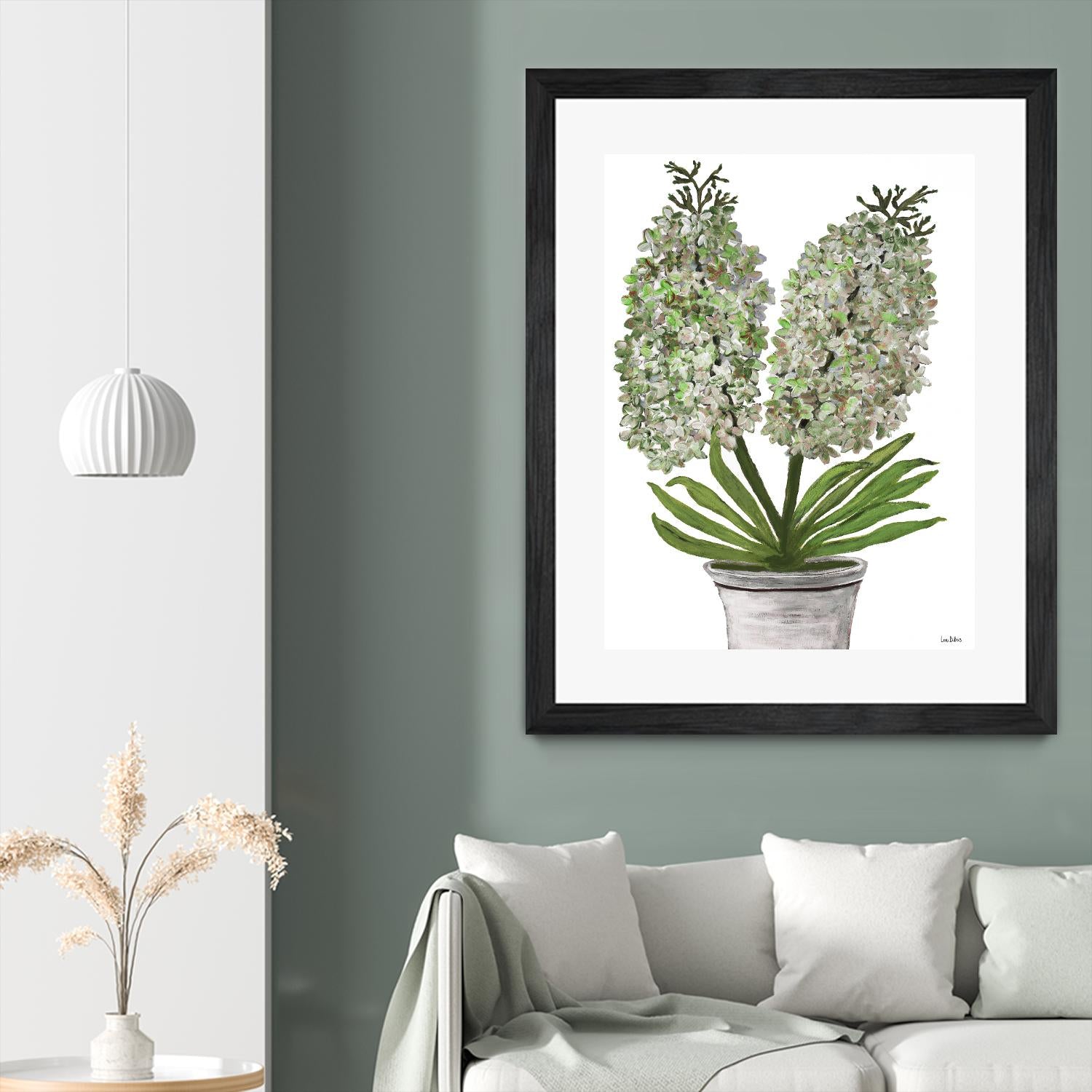 Summer Bloom - Lavender - Blue-11 by Lori Dubois on GIANT ART - green floral pot