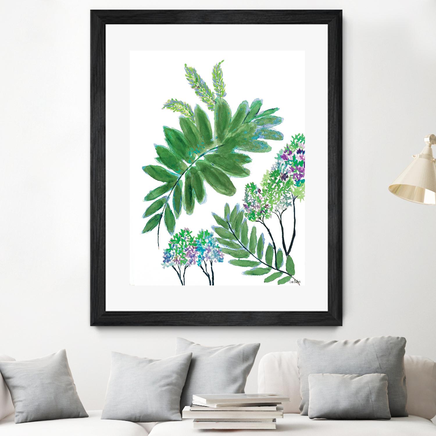 Mimosa - Moss - 15 by Lori Dubois on GIANT ART - green botanical leaves