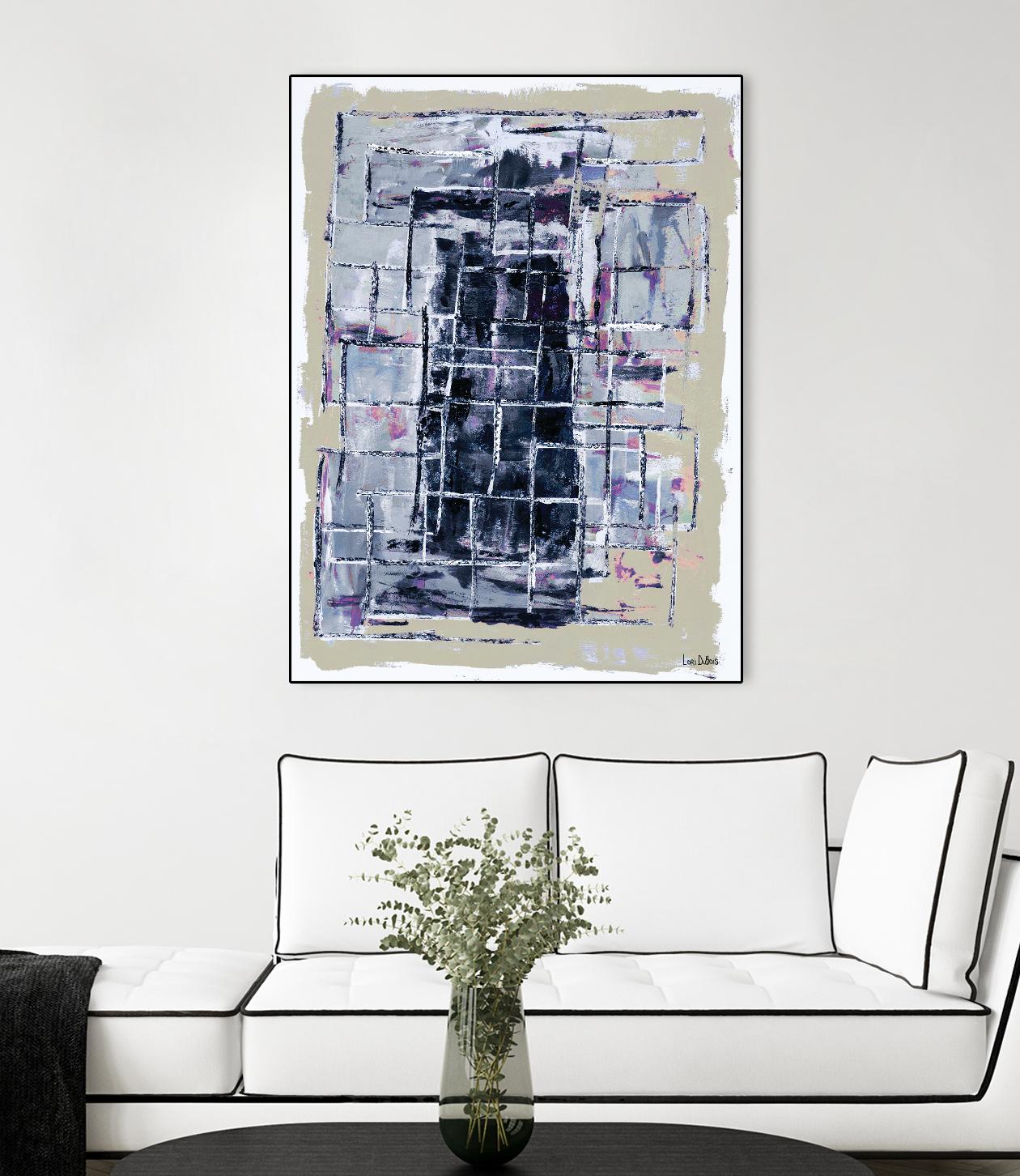Gates – Neutral Navy - 1 by Lori Dubois on GIANT ART - black linear