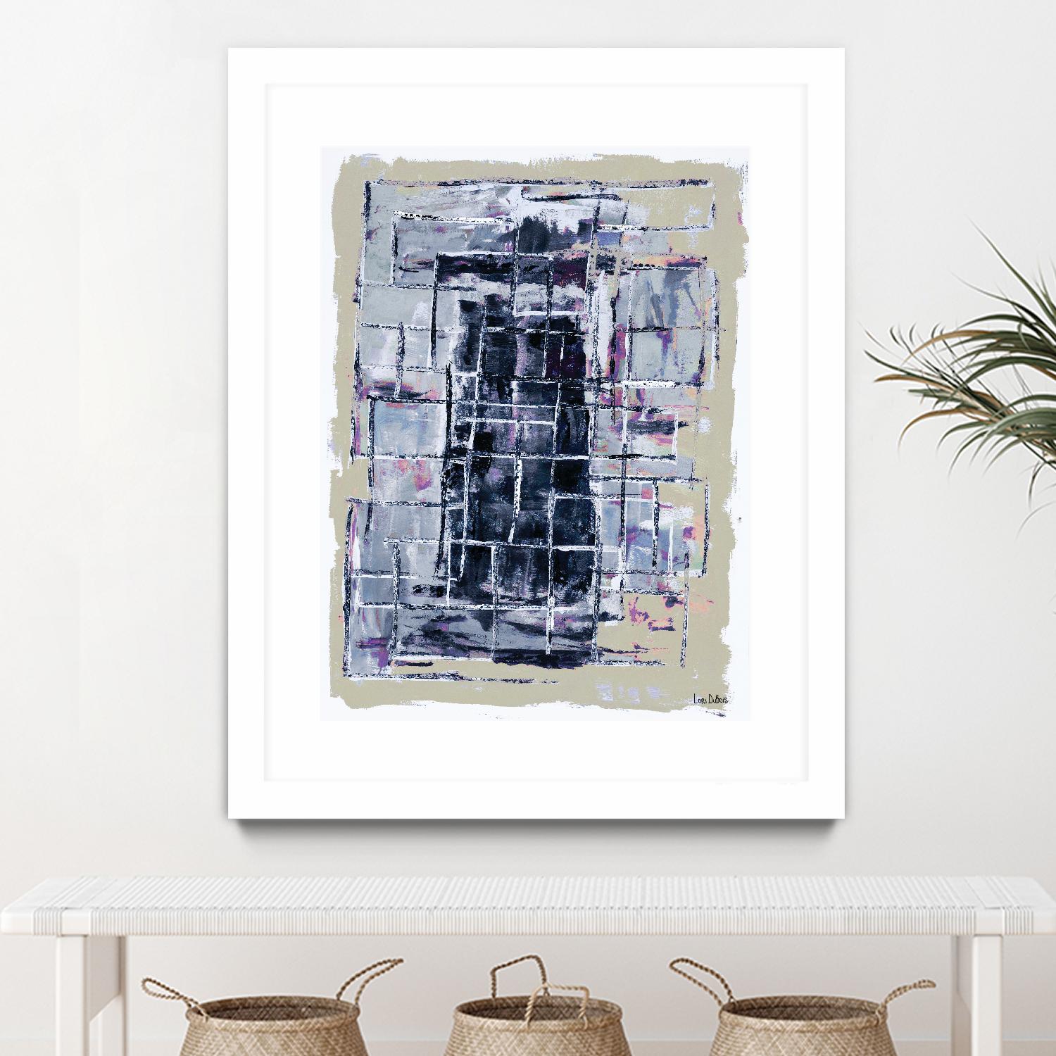 Gates – Neutral Navy - 1 by Lori Dubois on GIANT ART - black linear