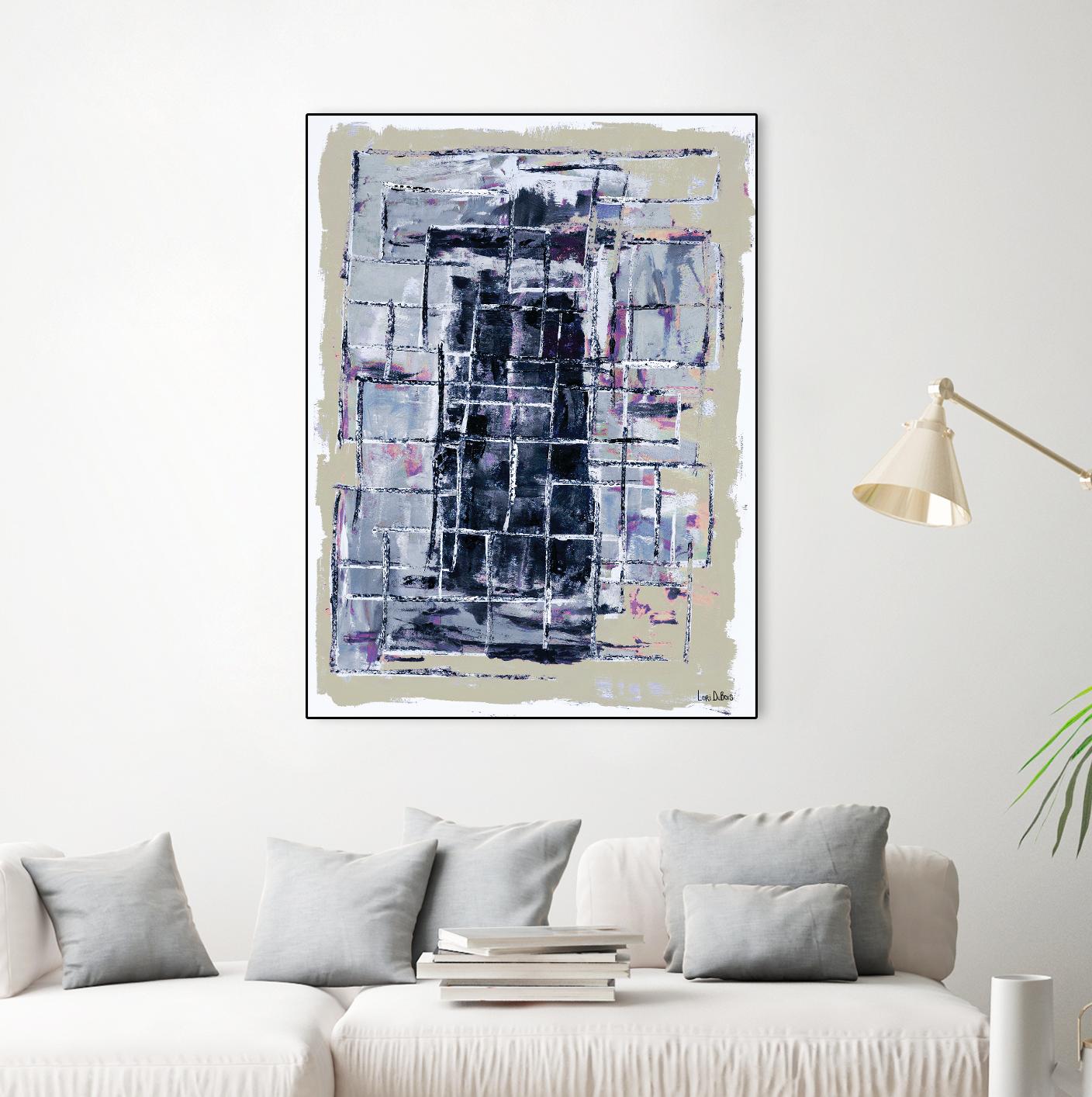 Gates – Neutral Navy - 1 by Lori Dubois on GIANT ART - black linear