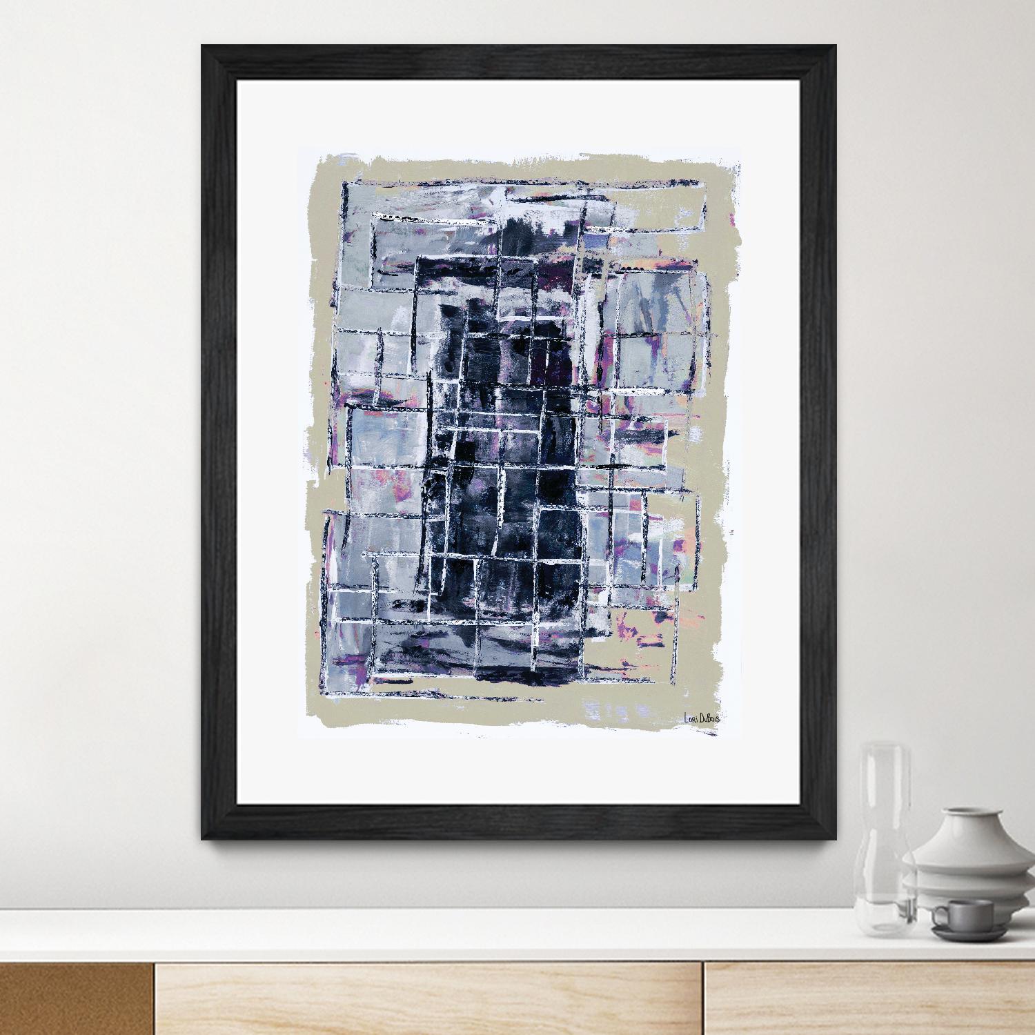 Gates – Neutral Navy - 1 by Lori Dubois on GIANT ART - black linear
