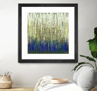Weave -Blue Gold -C - 2 by Lori Dubois on GIANT ART - blue linear lignes