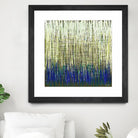 Weave -Blue Gold -C - 2 by Lori Dubois on GIANT ART - blue linear lignes