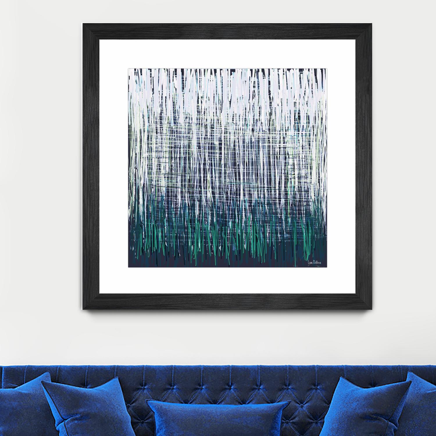 Weave - Light Teal - 4 by Lori Dubois on GIANT ART - green linear