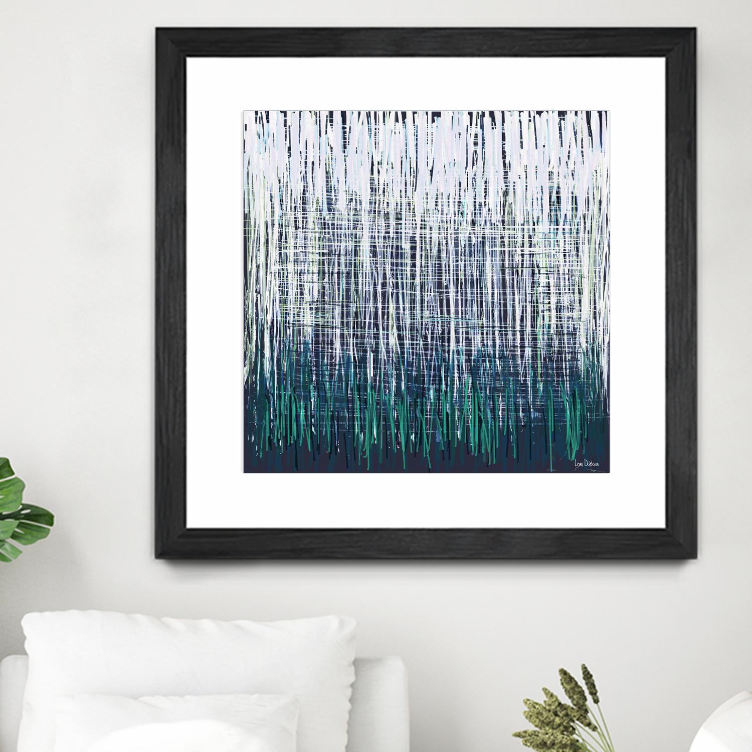 Weave - Light Teal - 4 by Lori Dubois on GIANT ART - green linear