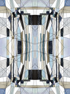 Flagship by Lori Dubois on GIANT ART - blue linear angled black lines