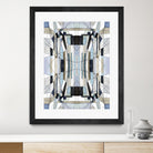 Flagship by Lori Dubois on GIANT ART - blue linear angled black lines