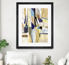 SeaCruise by Lori Dubois on GIANT ART - beige geometric shapes angled black lines
