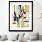 SeaCruise by Lori Dubois on GIANT ART - beige geometric shapes angled black lines