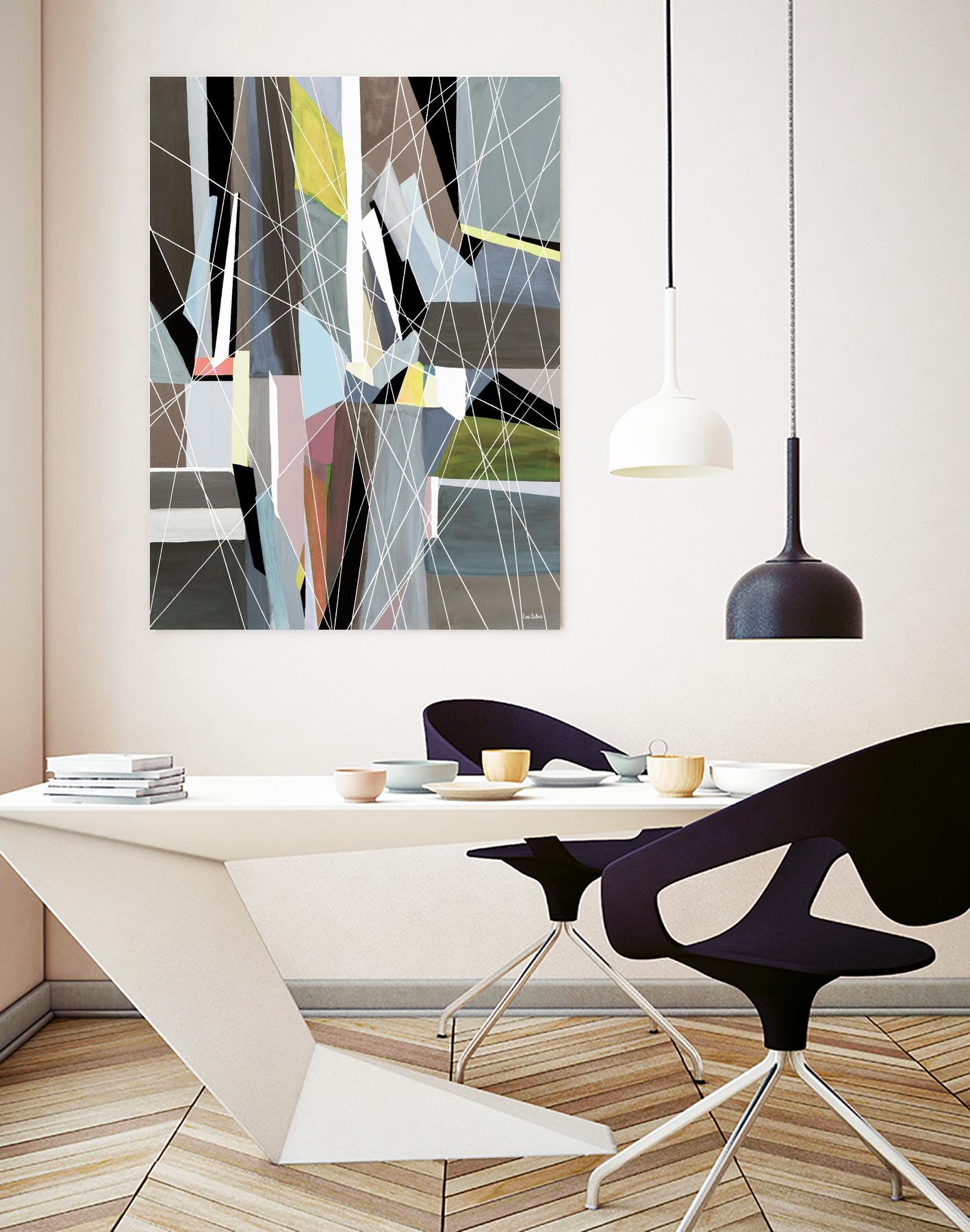 OceanRain by Lori Dubois on GIANT ART - pink geometric ton neutre