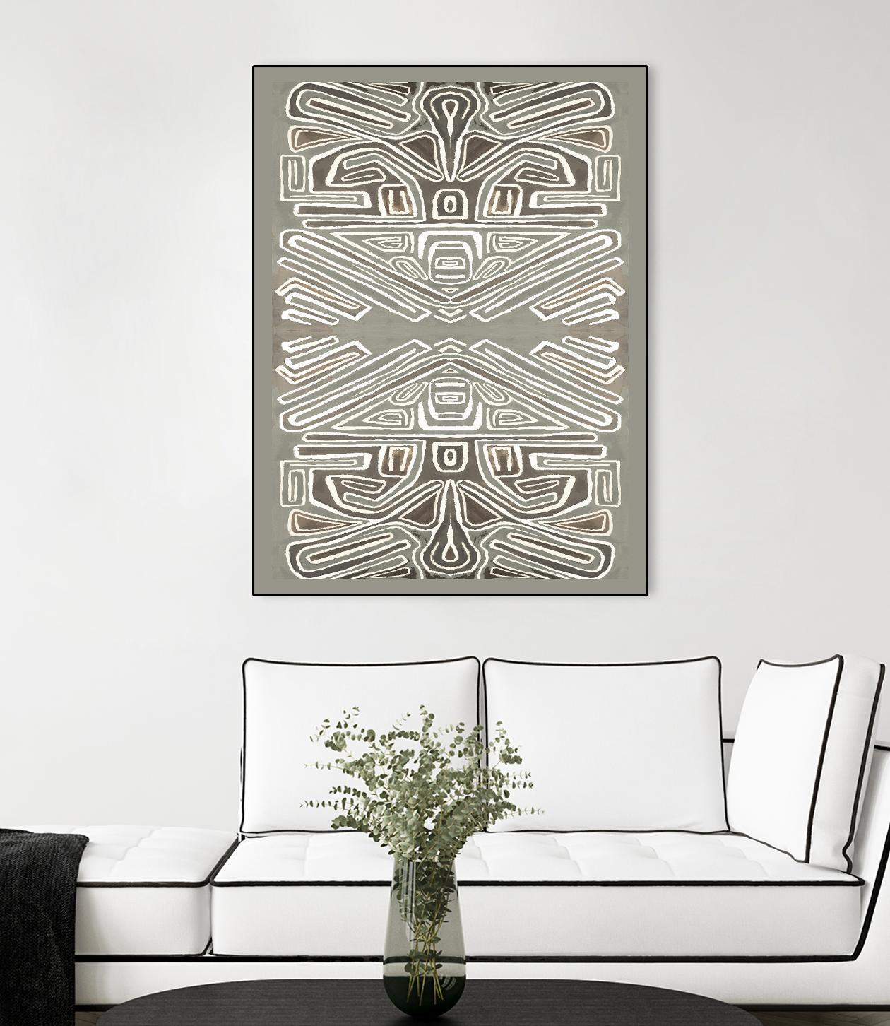 Phoenix-II by Lori Dubois on GIANT ART - white patterns gray border