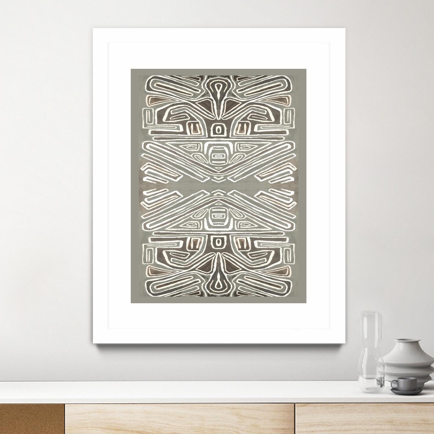 Phoenix-II by Lori Dubois on GIANT ART - white patterns gray border