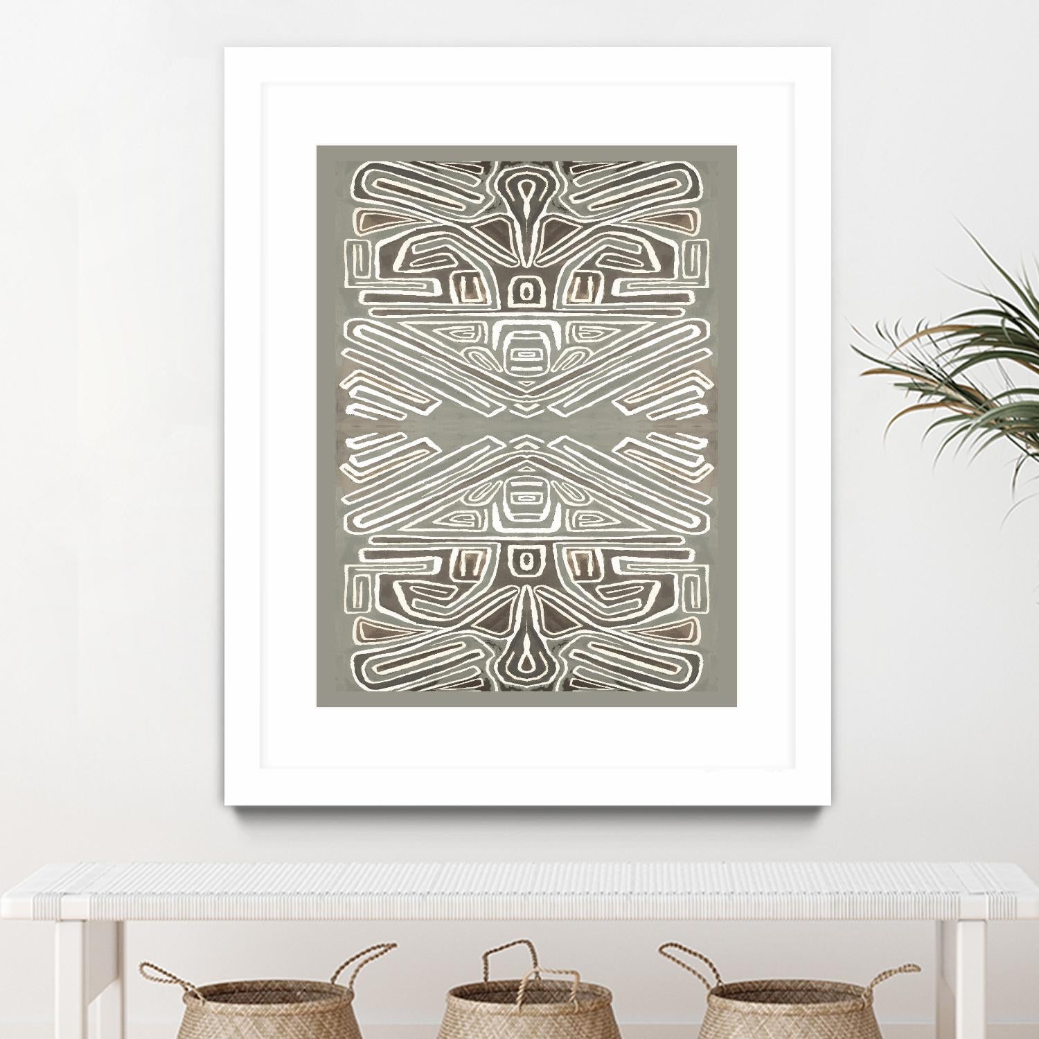 Phoenix-II by Lori Dubois on GIANT ART - white patterns gray border