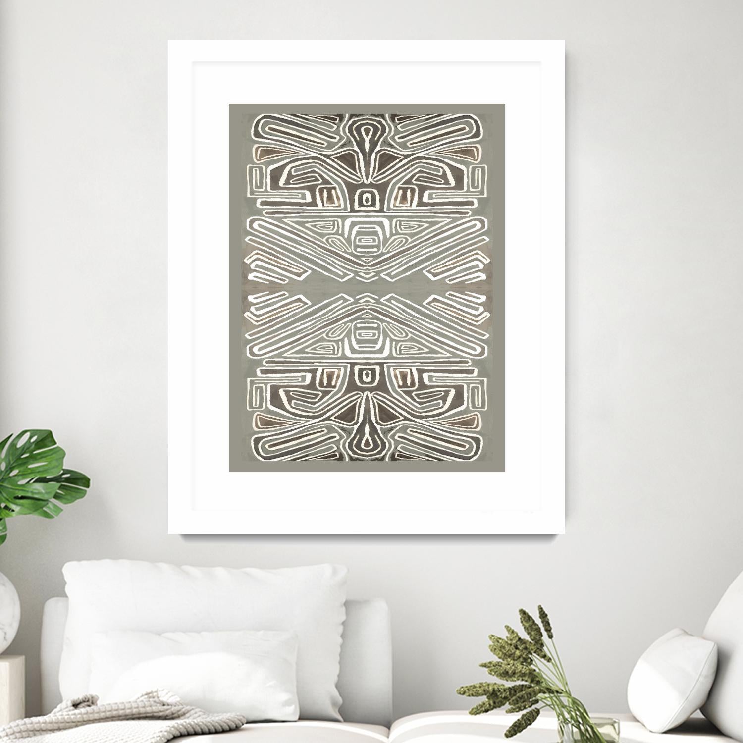 Phoenix-II by Lori Dubois on GIANT ART - white patterns gray border