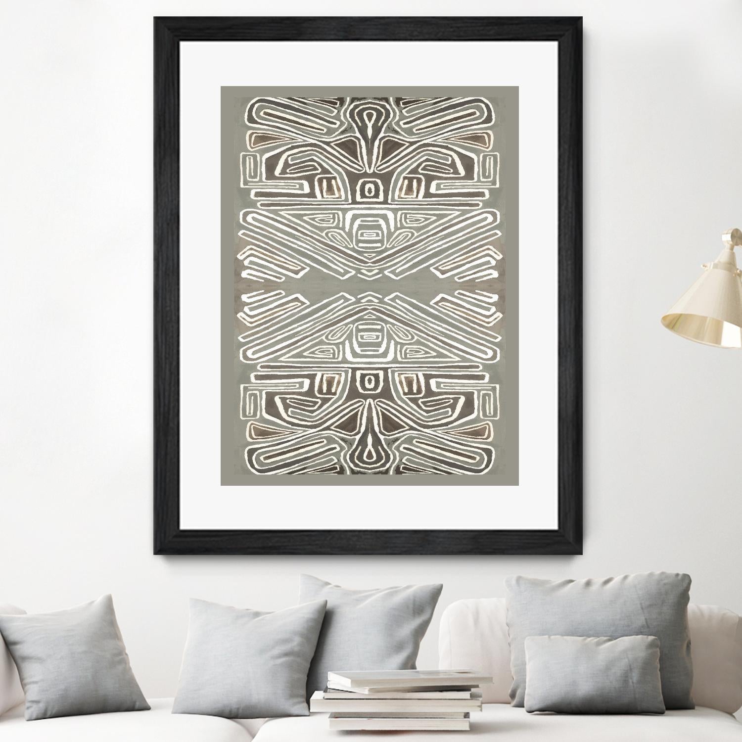 Phoenix-II by Lori Dubois on GIANT ART - white patterns gray border