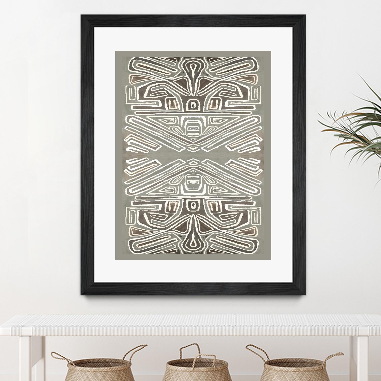 Phoenix-II by Lori Dubois on GIANT ART - white patterns gray border
