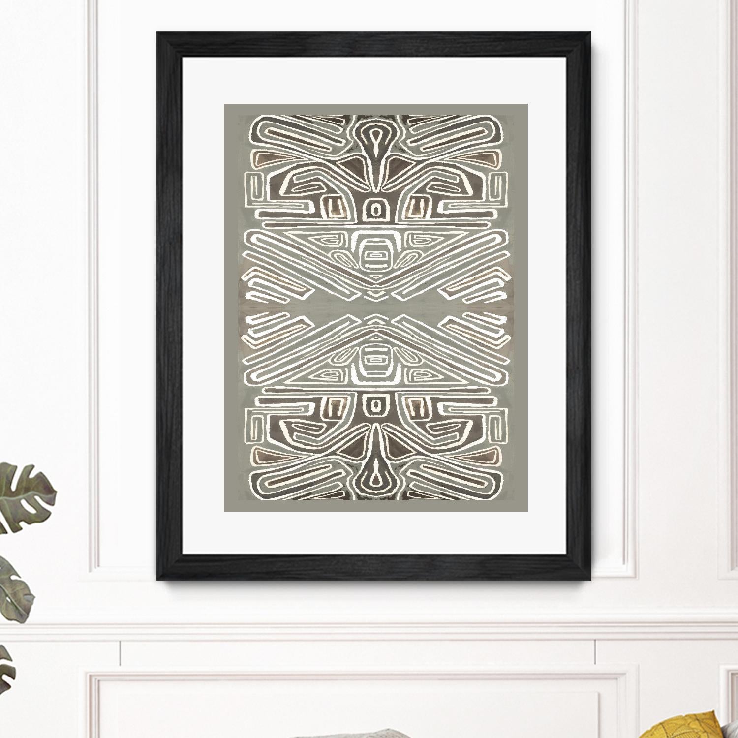 Phoenix-II by Lori Dubois on GIANT ART - white patterns gray border