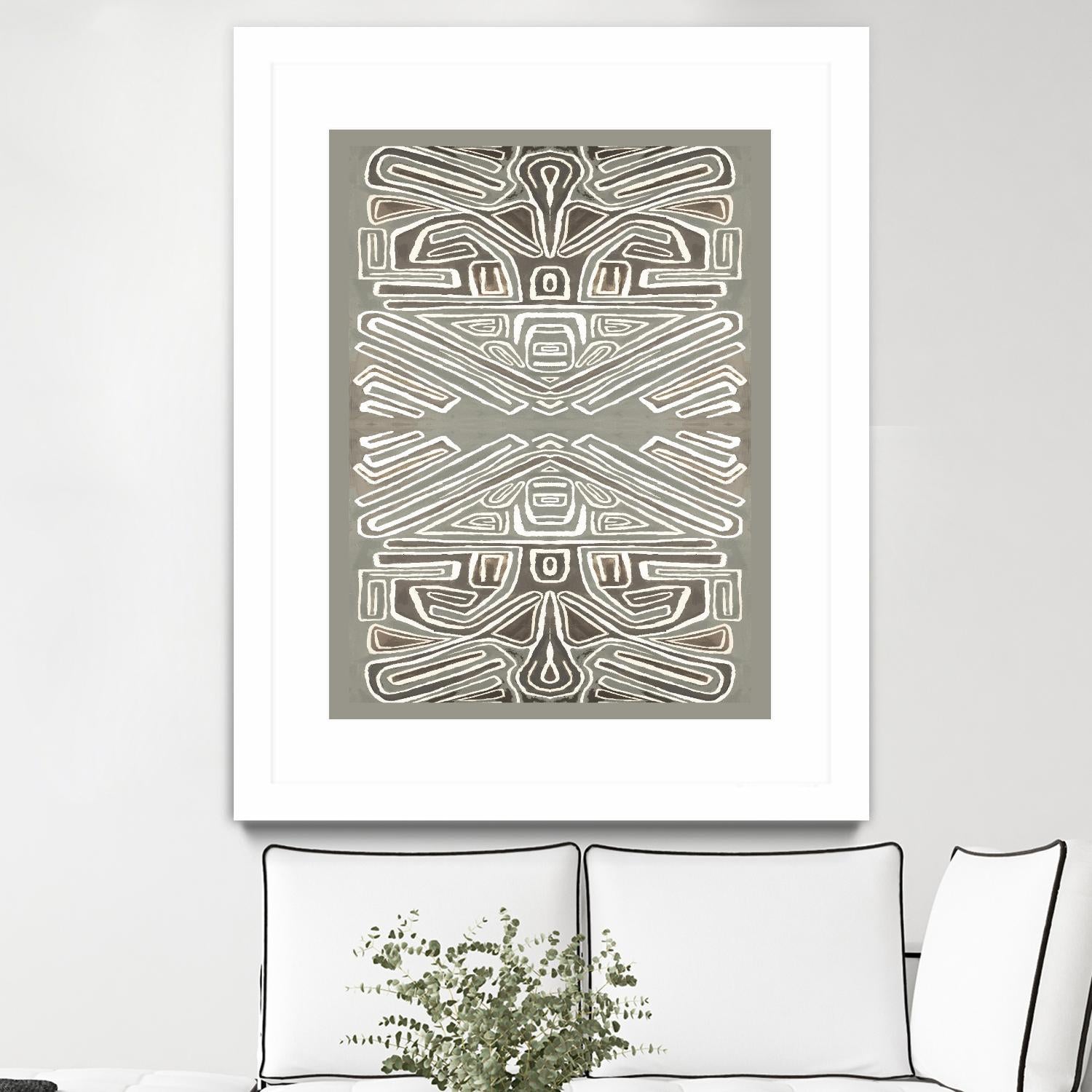 Phoenix-II by Lori Dubois on GIANT ART - white patterns gray border