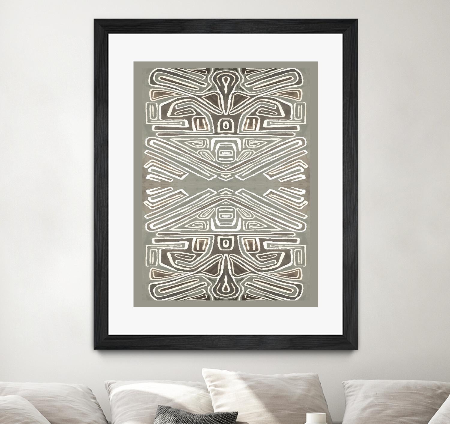 Phoenix-II by Lori Dubois on GIANT ART - white patterns gray border