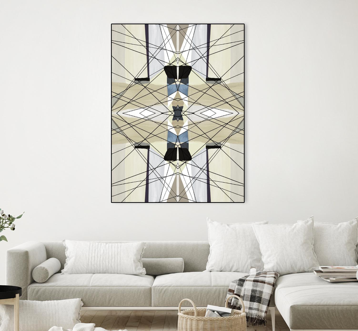 Nuance-I by Lori Dubois on GIANT ART - beige linear géométrique
