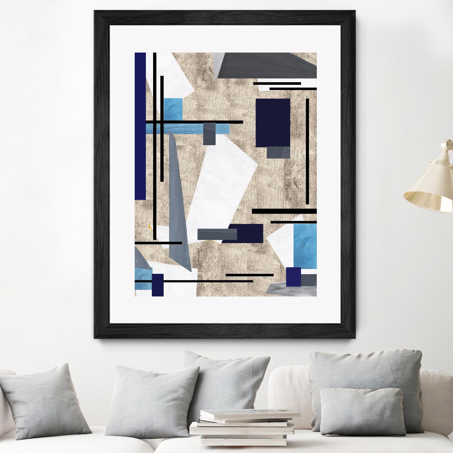 CoolPerspective-I by Lori Dubois on GIANT ART - beige linear grays