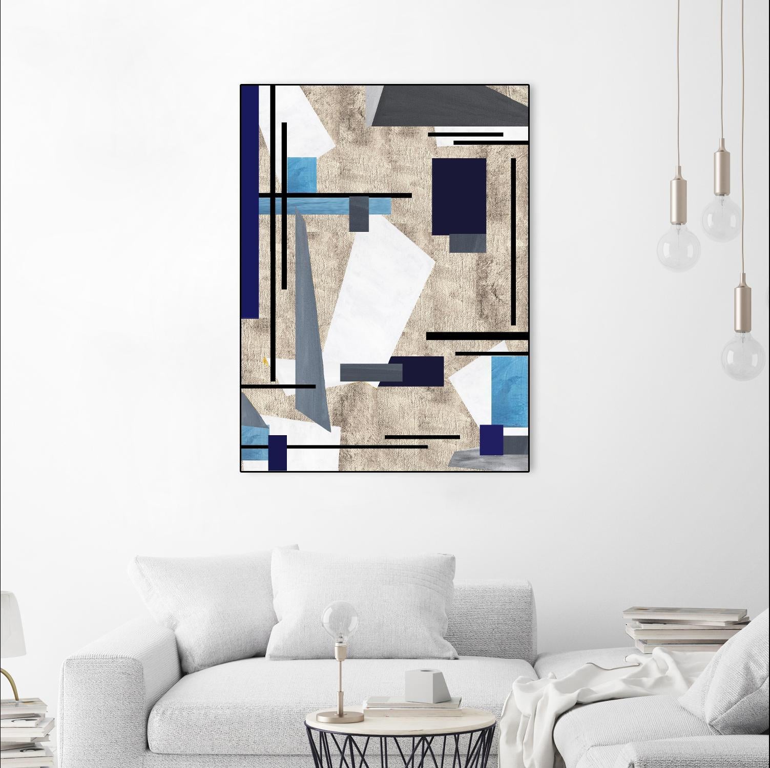 CoolPerspective-I by Lori Dubois on GIANT ART - beige linear grays