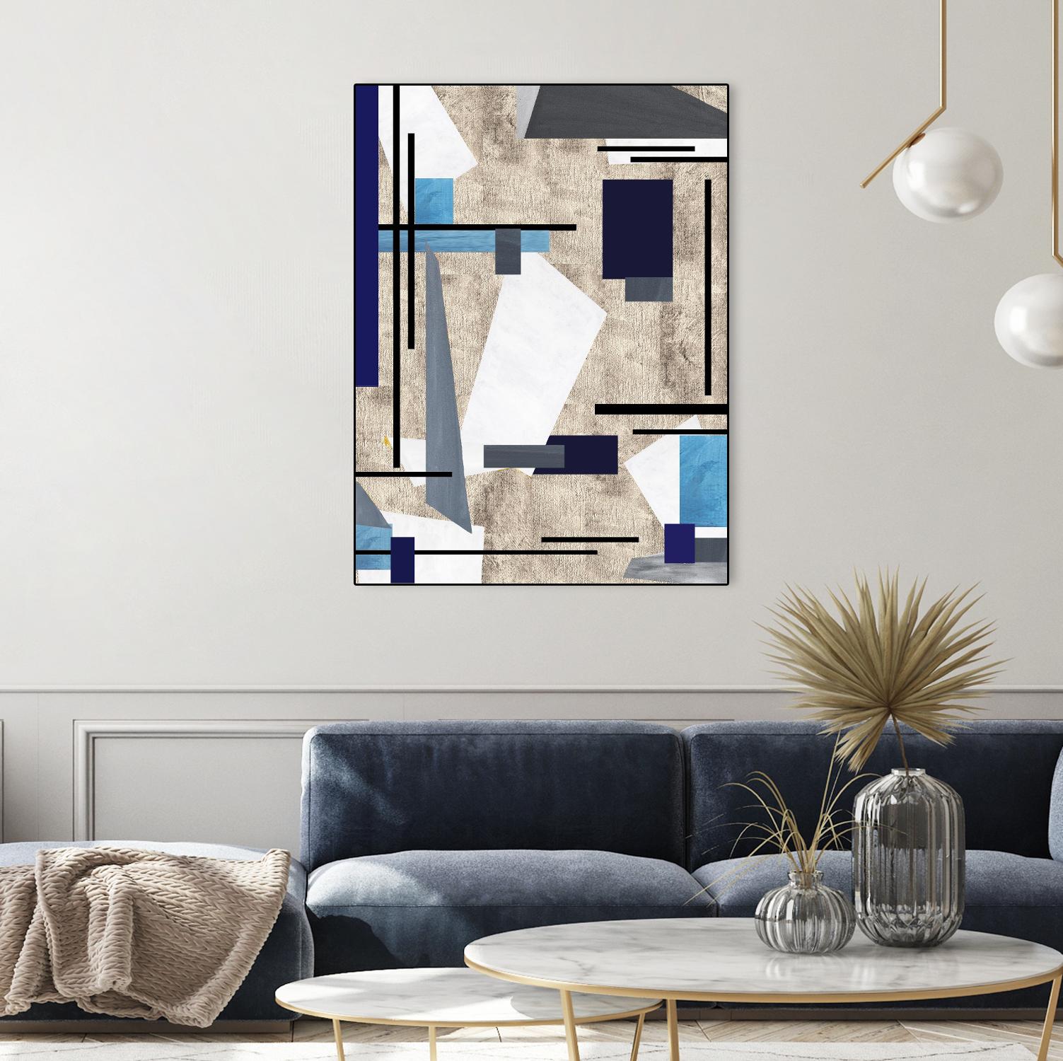 CoolPerspective-I by Lori Dubois on GIANT ART - beige linear grays