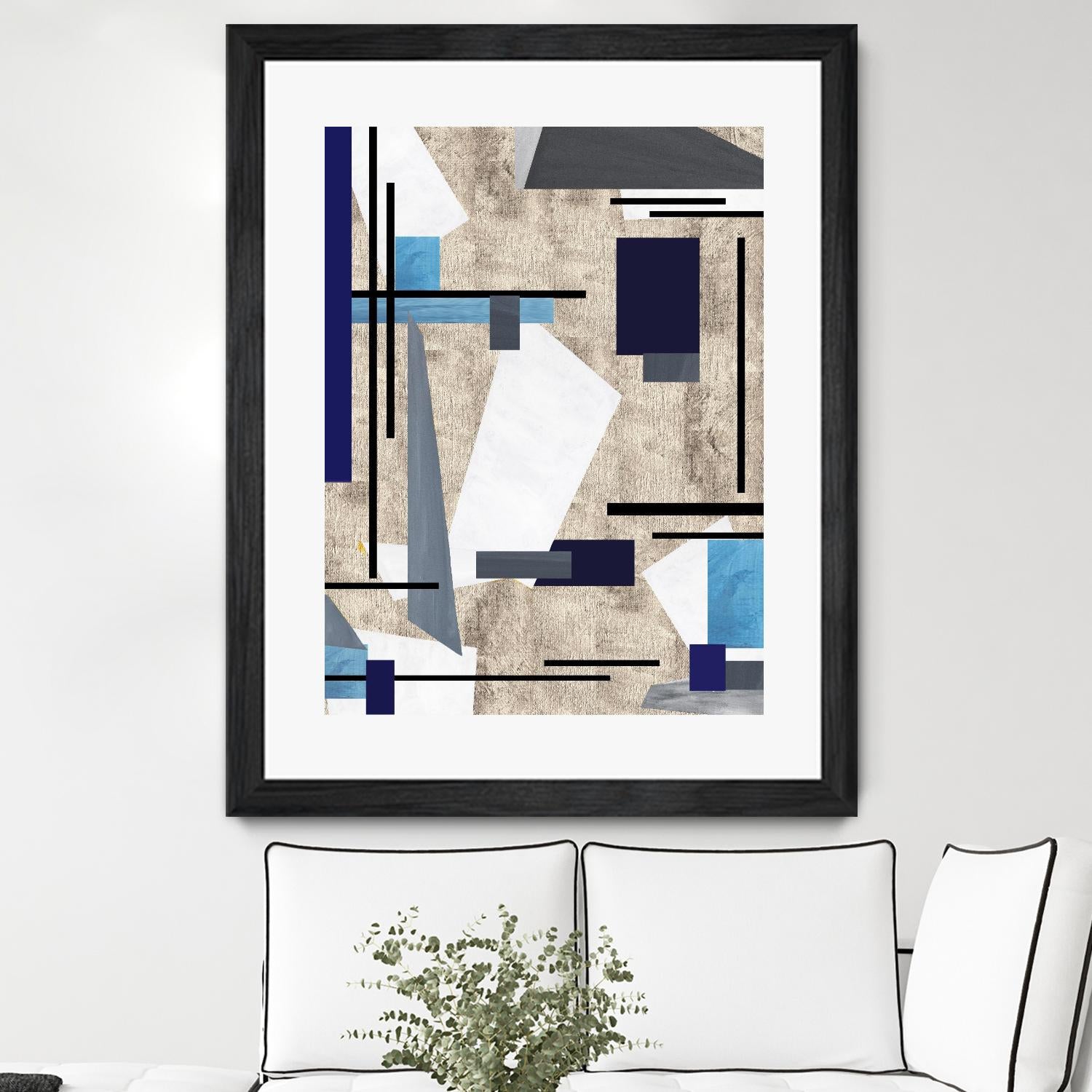 CoolPerspective-I by Lori Dubois on GIANT ART - beige linear grays