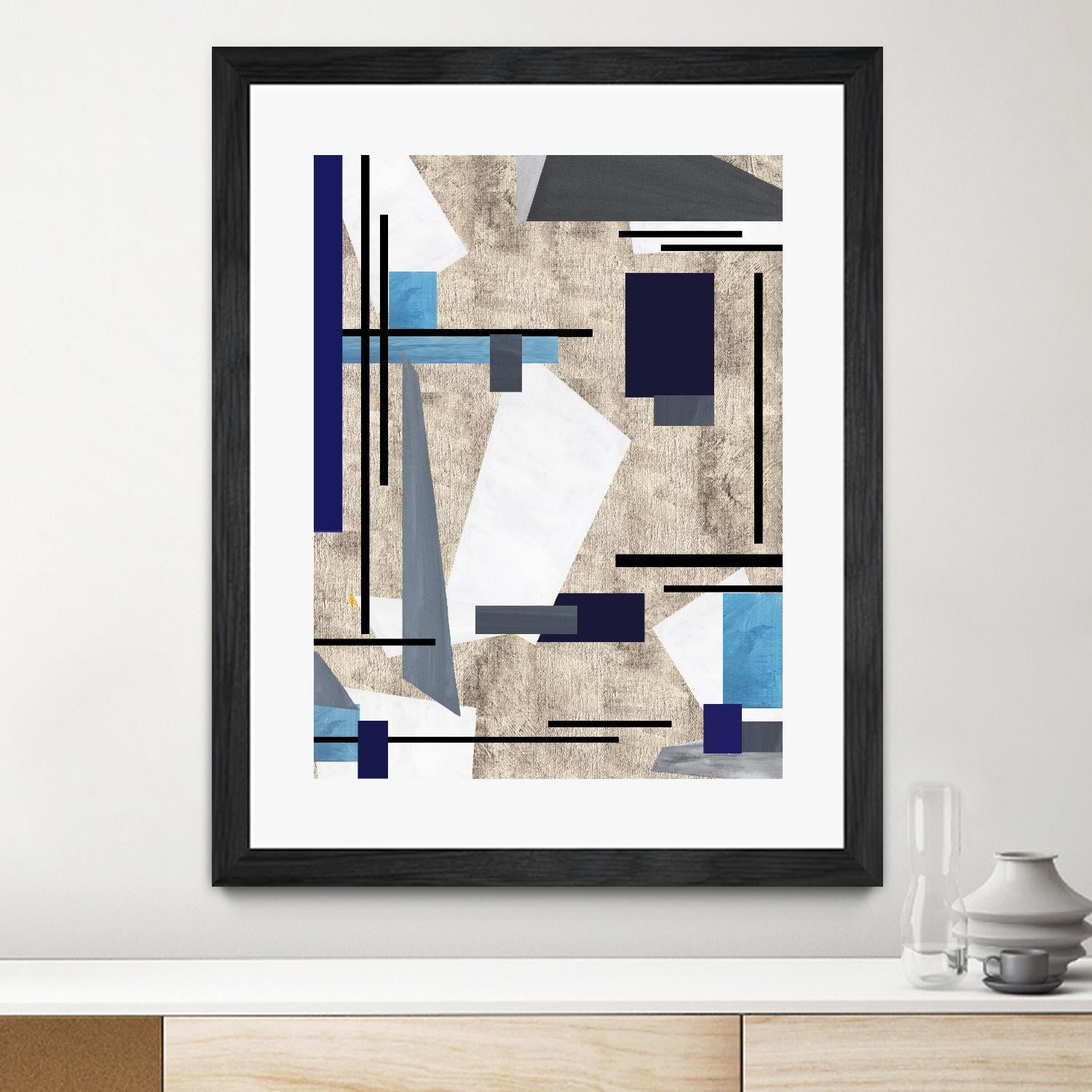 CoolPerspective-I by Lori Dubois on GIANT ART - beige linear grays