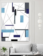 AvantGarde by Lori Dubois on GIANT ART - blue linear grays
