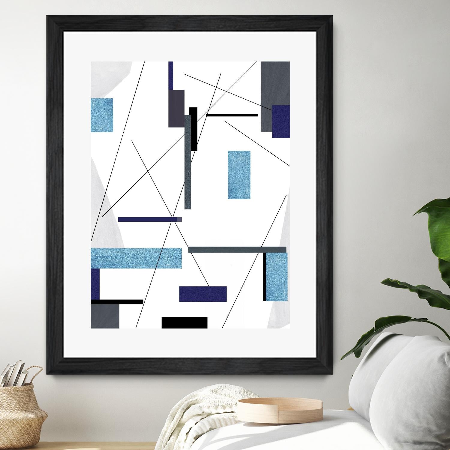 AvantGarde by Lori Dubois on GIANT ART - blue linear grays