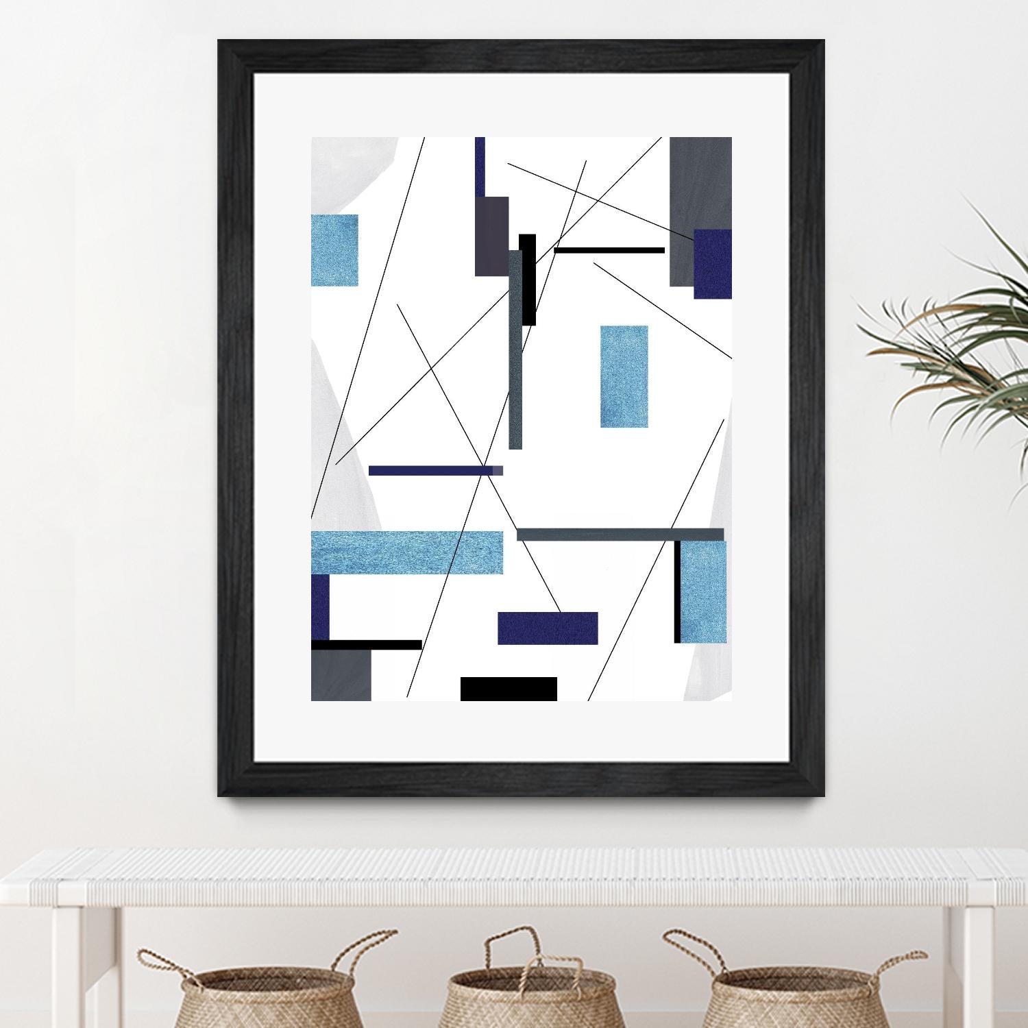 AvantGarde by Lori Dubois on GIANT ART - blue linear grays